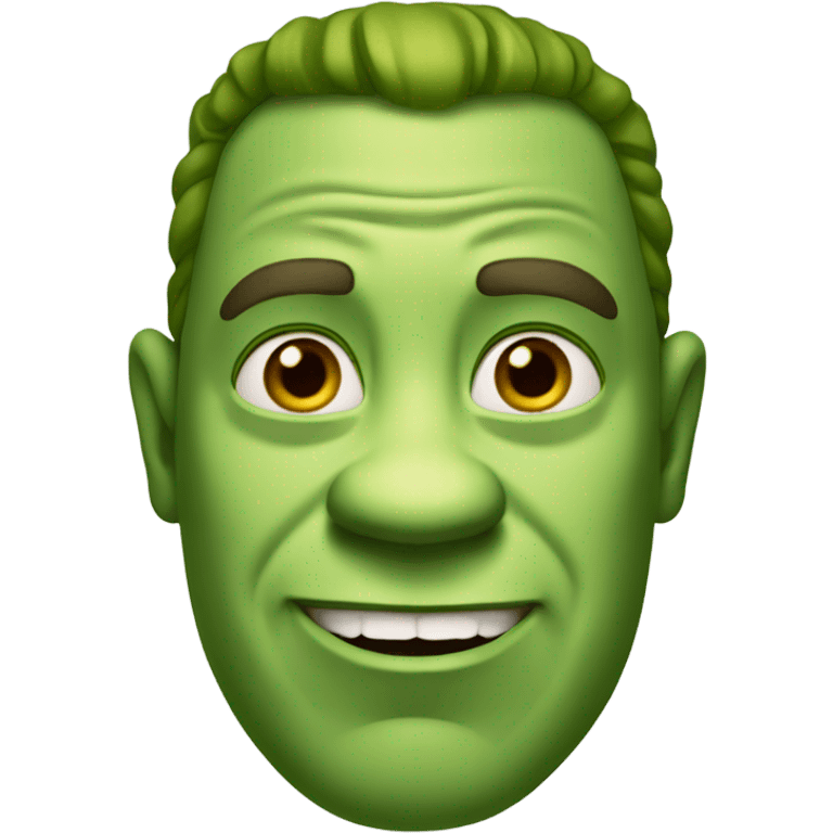 close-up portrait of a man, looks like shrek  emoji