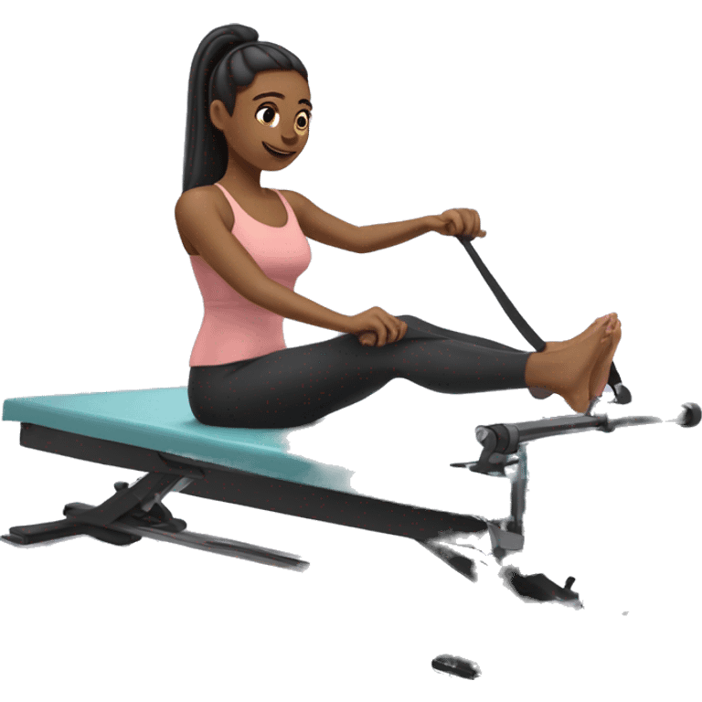 Girl on Reformer pilates machine emoji