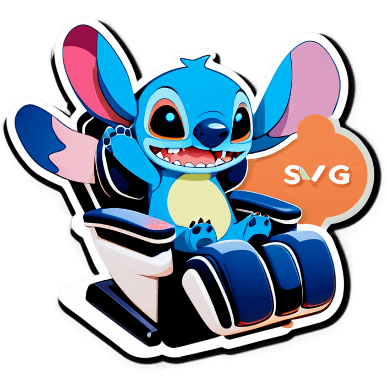 Stitch in a massage chair  emoji