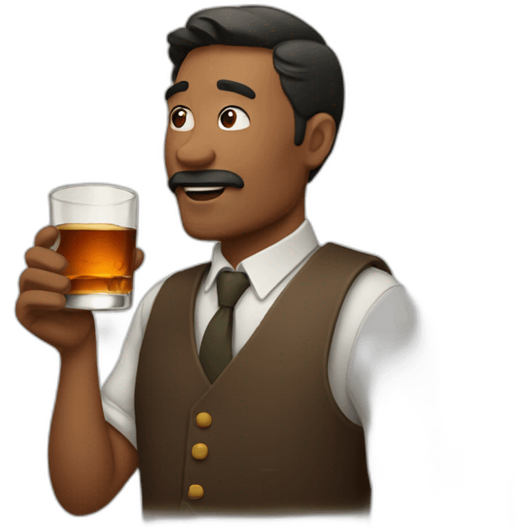 Man who drinks a whisky emoji