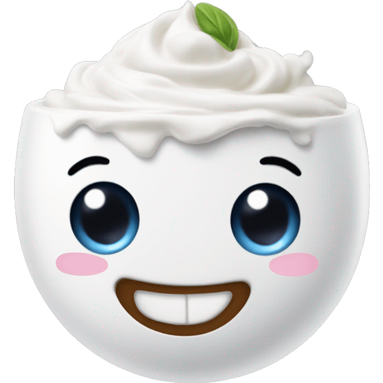 yogurt withspon and smile emoji