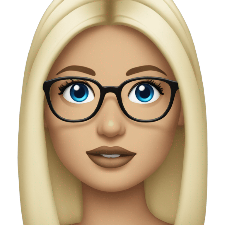 blonde kylie jenner with blue eyes and glasses  emoji