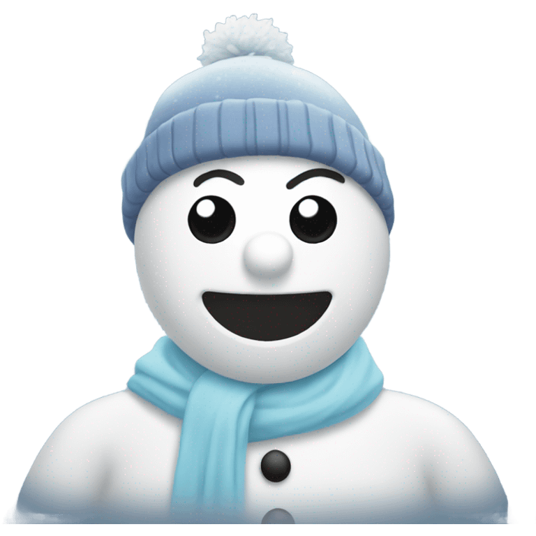 guy outside freezing, turning into a snowman  emoji