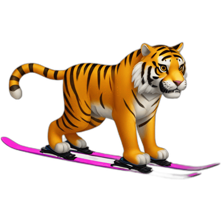 tiger-on-skis emoji