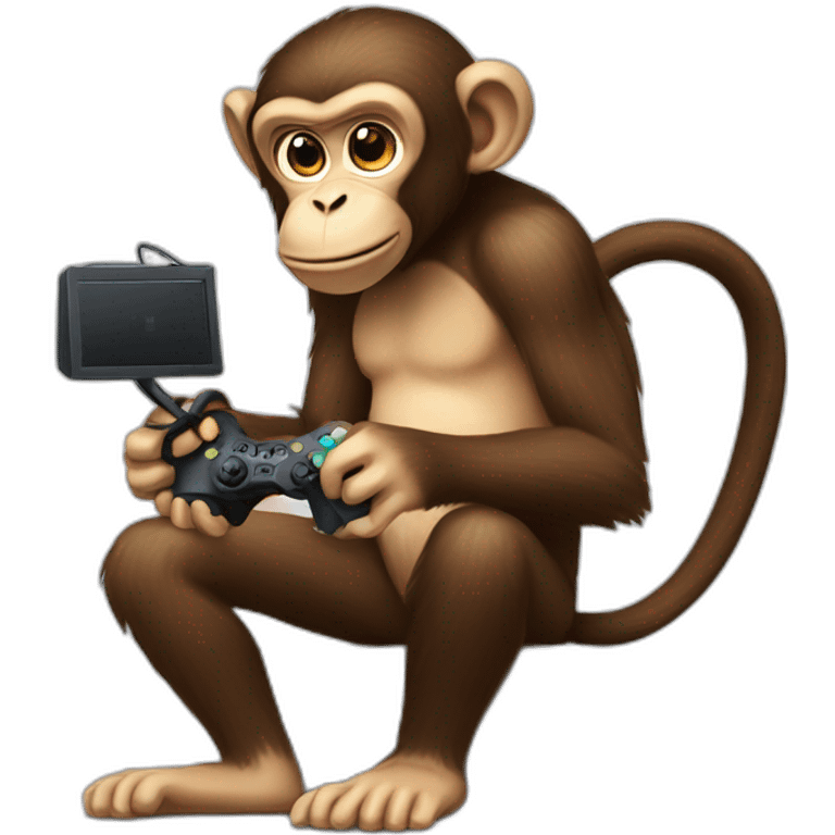 Monkey plays the game console emoji