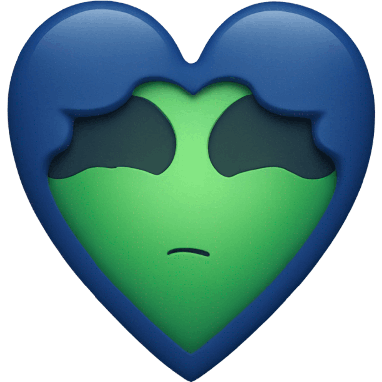 Dark blue and green heart emoji