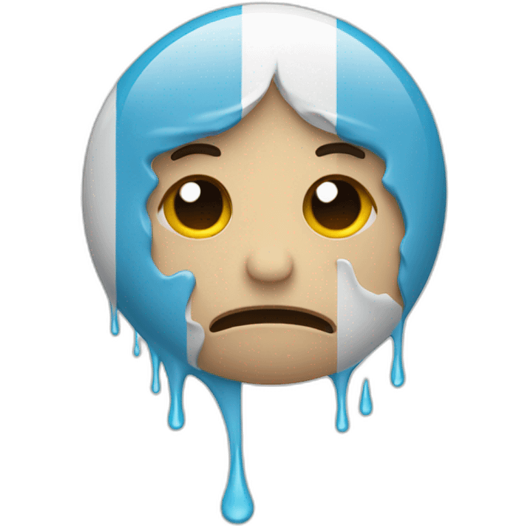 sob emoji with tears made of argentina flag colors emoji