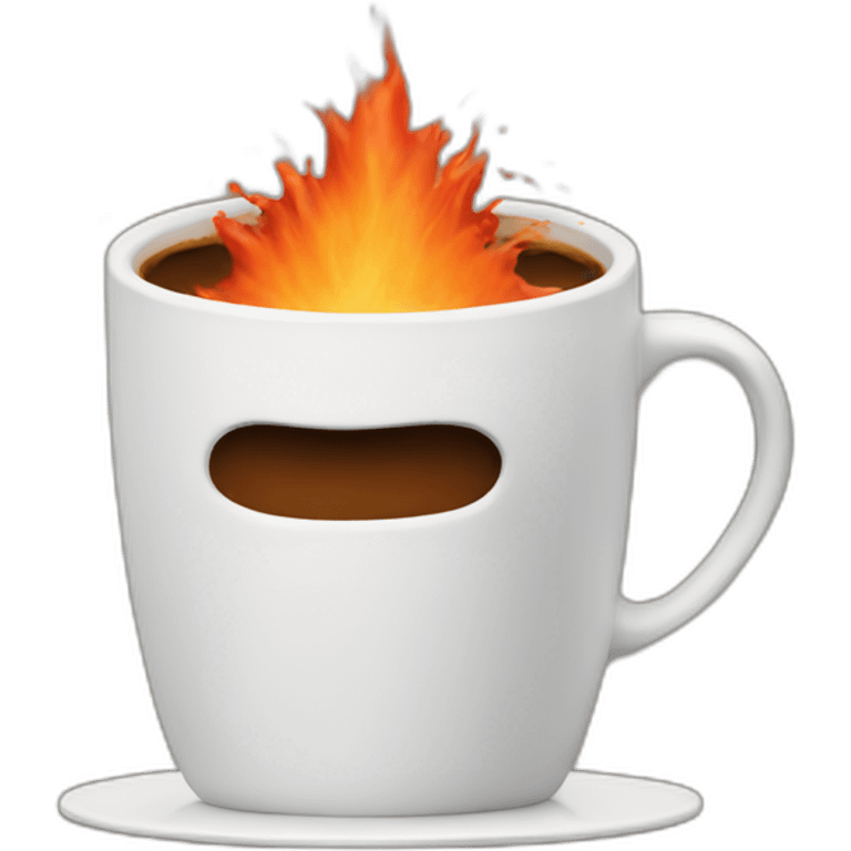 coffee cup erupting like a volcano emoji