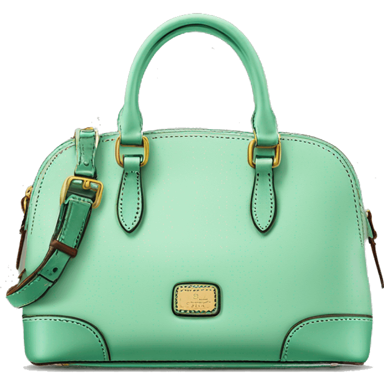 Realistic mint green dooney and bourke satchel purse.  emoji