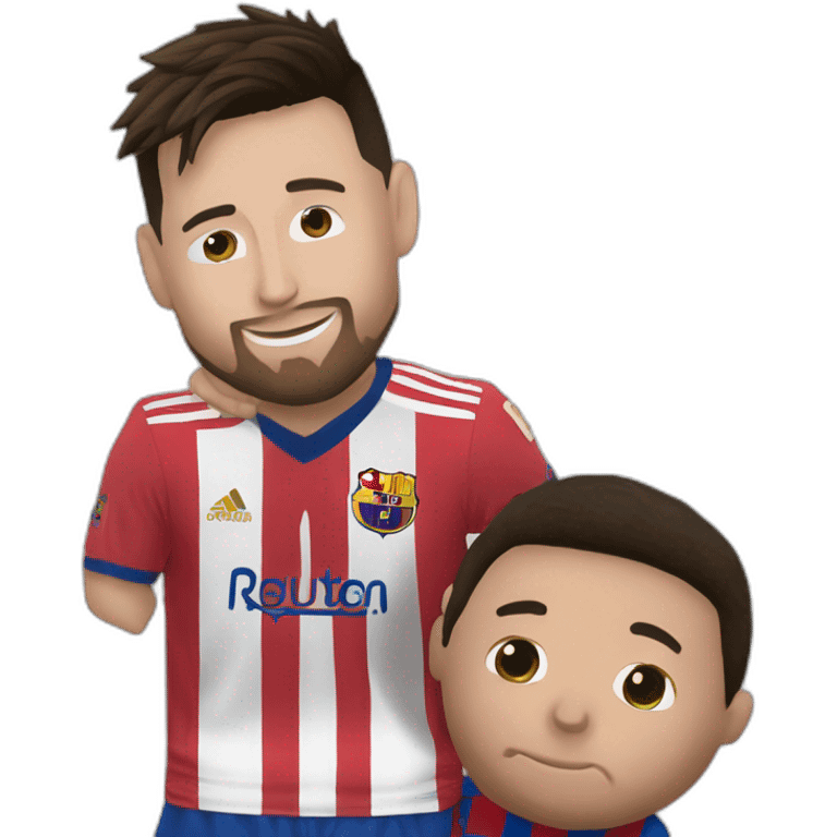 Messi et Ronaldo qui se font un calin emoji