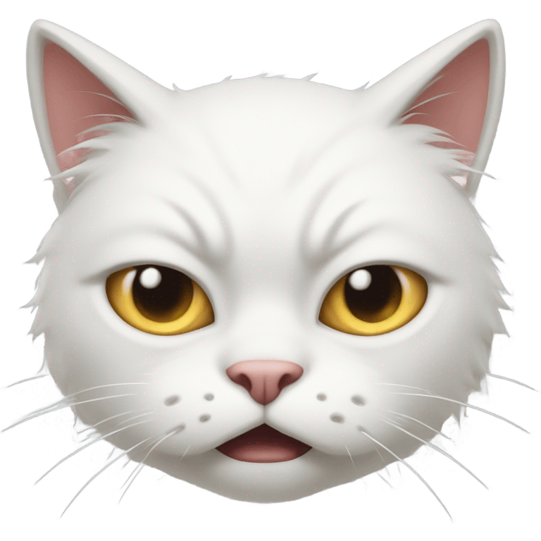 angry white cat emoji