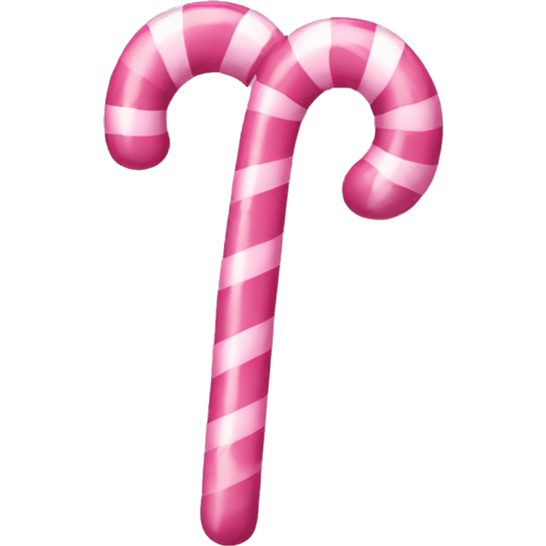 Pastel pink candy cane with pink bow  emoji