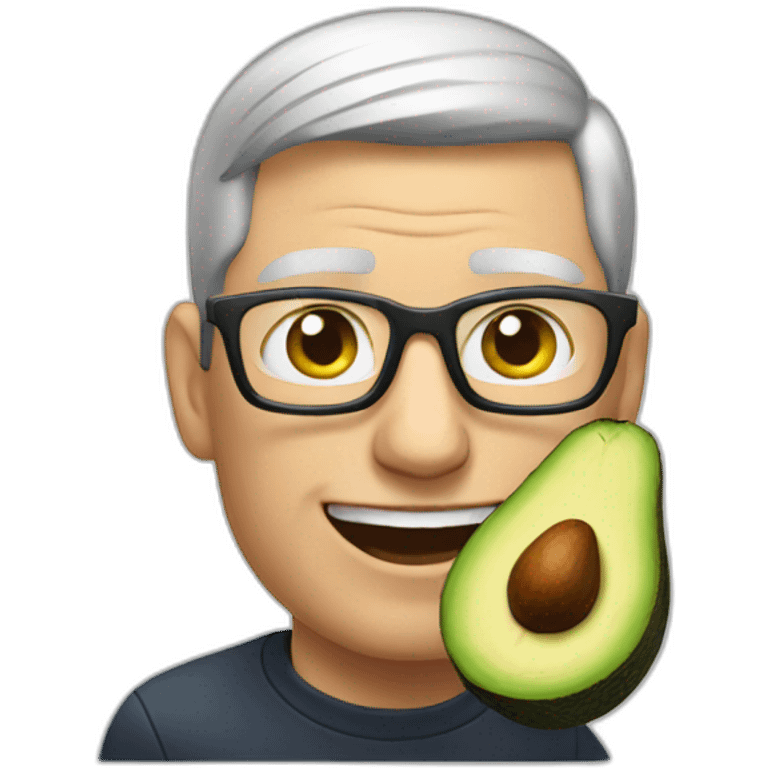 Tim cook eating avocado emoji