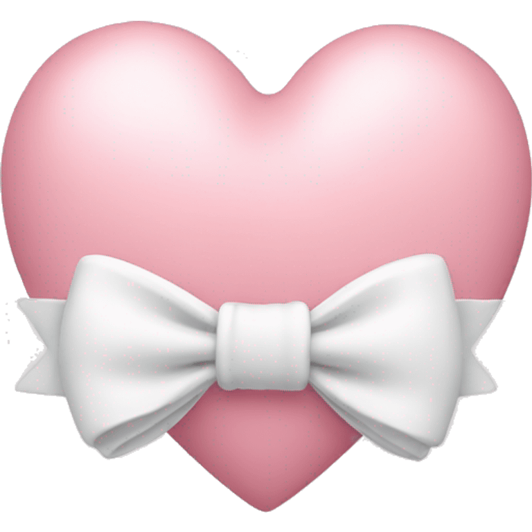 light pink heart with white bow  emoji