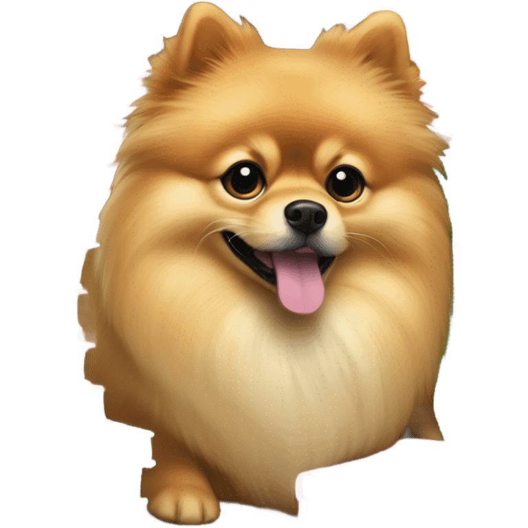 Clever Pomeranian  with books emoji