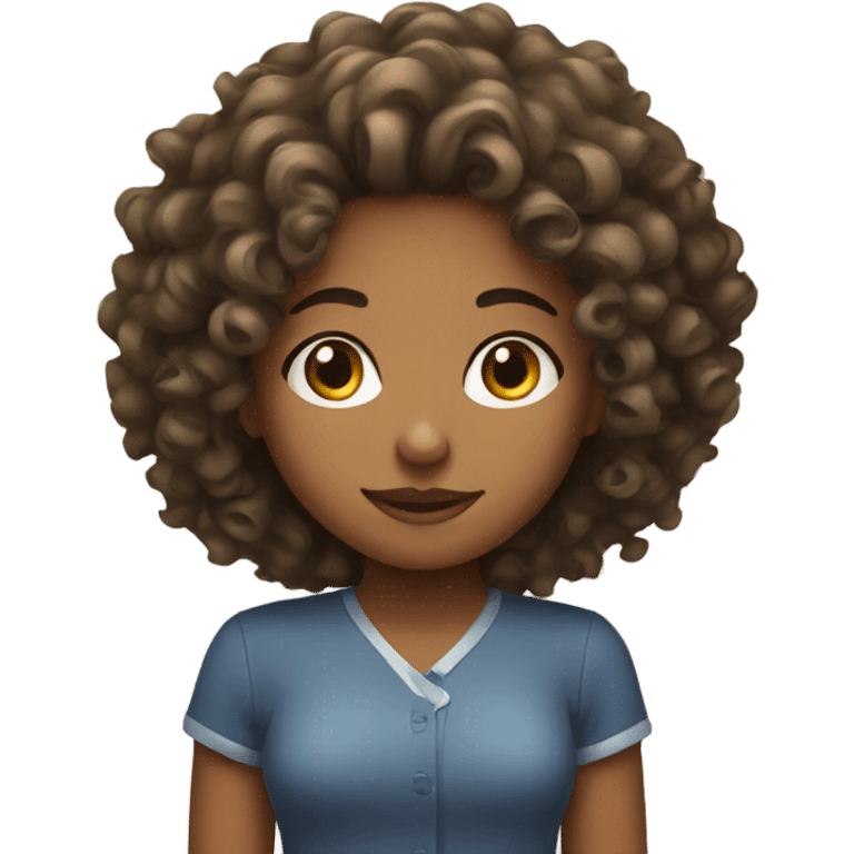 Girl with curly hair  emoji