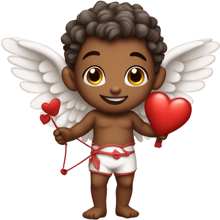 Realistic Cupid holding his heart bow emoji