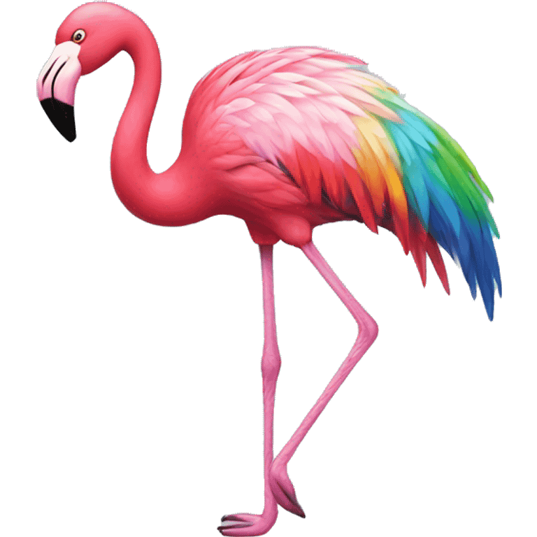 Rainbow flamingo  emoji