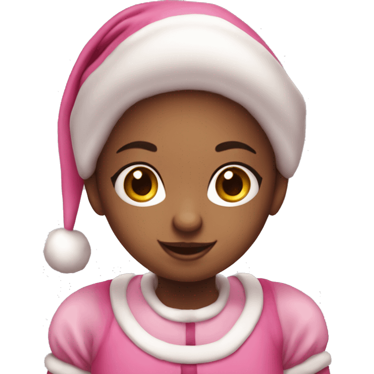 Cute pink girly Santa  emoji