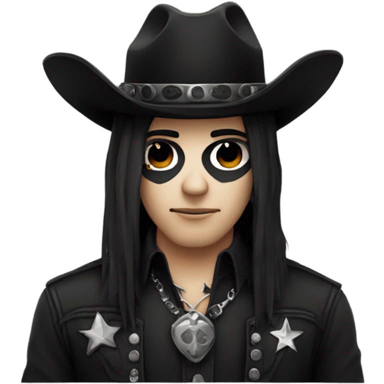 goth wearing cowboy hat emoji