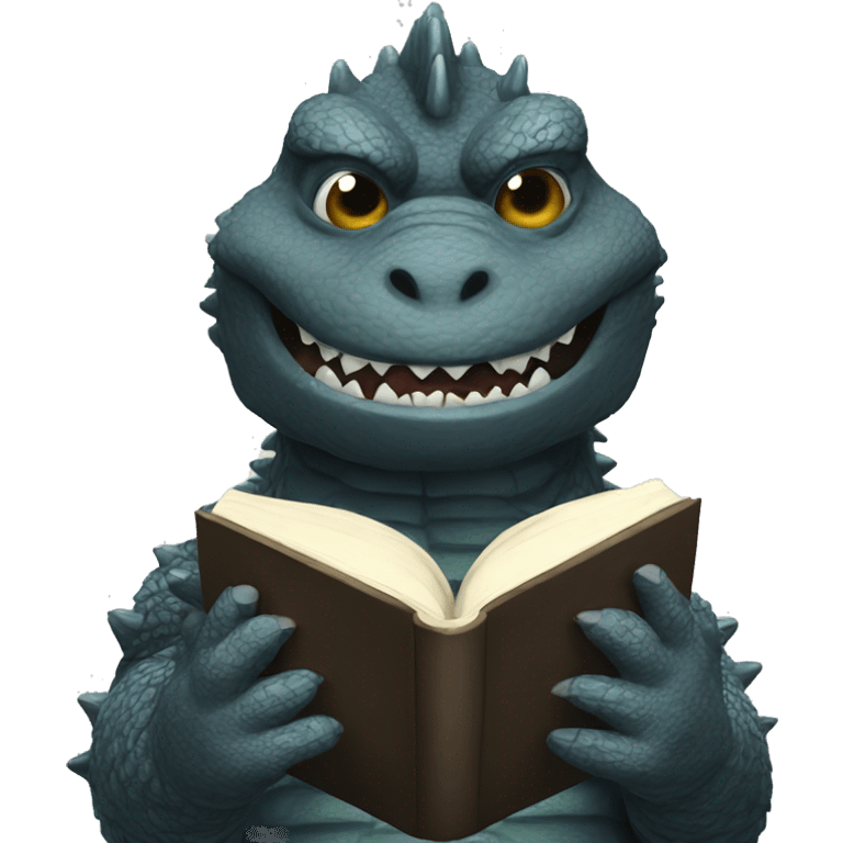 Godzilla reading a book emoji