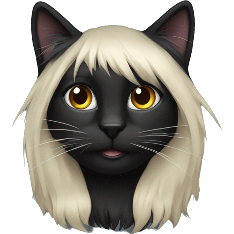 A black cat wirh long hair emoji