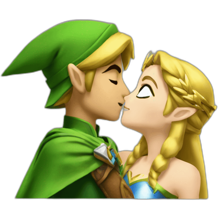 Link kiss zelda emoji