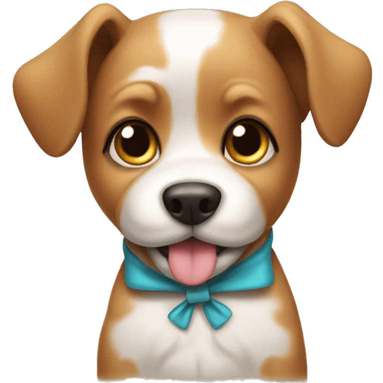 Cute dog with a bow  emoji