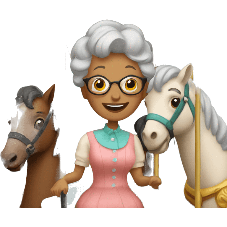 grannies on the carousel emoji