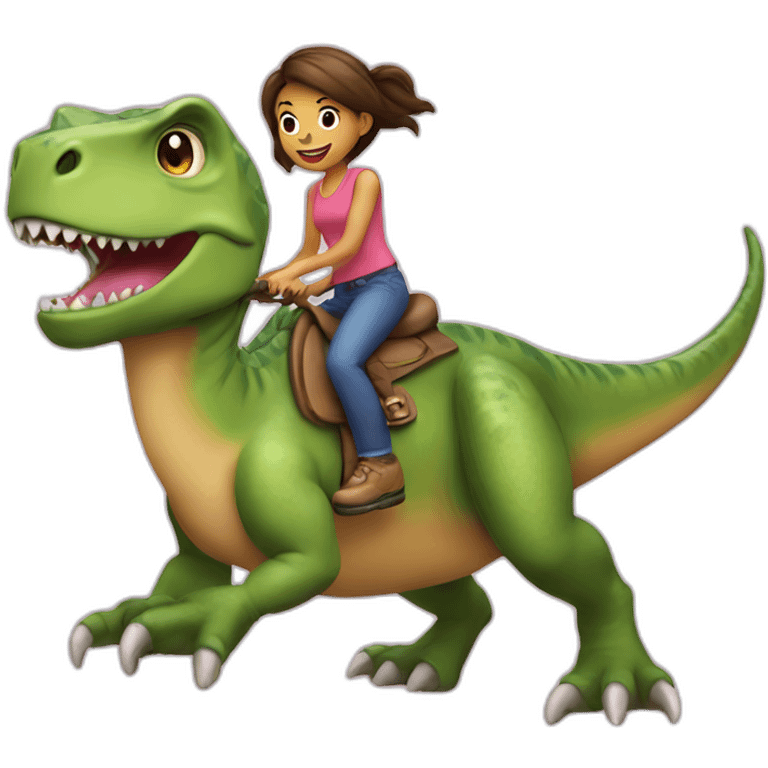 girl riding a dinosaur emoji