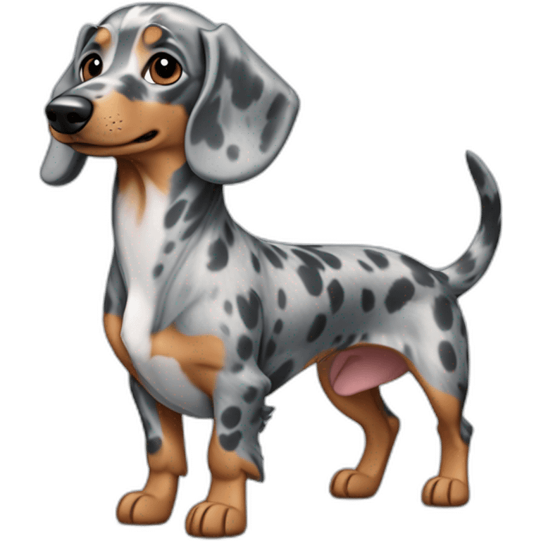 short haired blue merle dachshund full body emoji