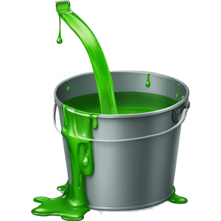 create a bucket of green liquid spilling out emoji