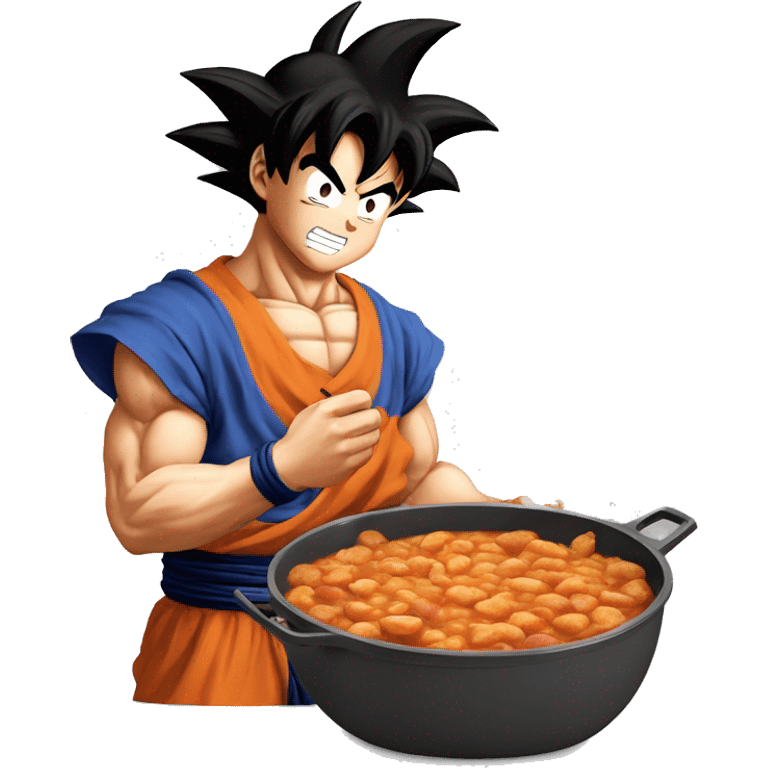 Son Goku mangeant du cassoulet  emoji