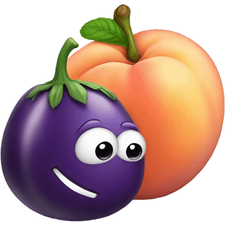 eggplant with peach emoji