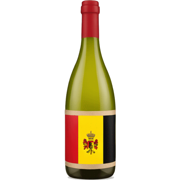 A wine bottle with a Belgium flag on the label emoji