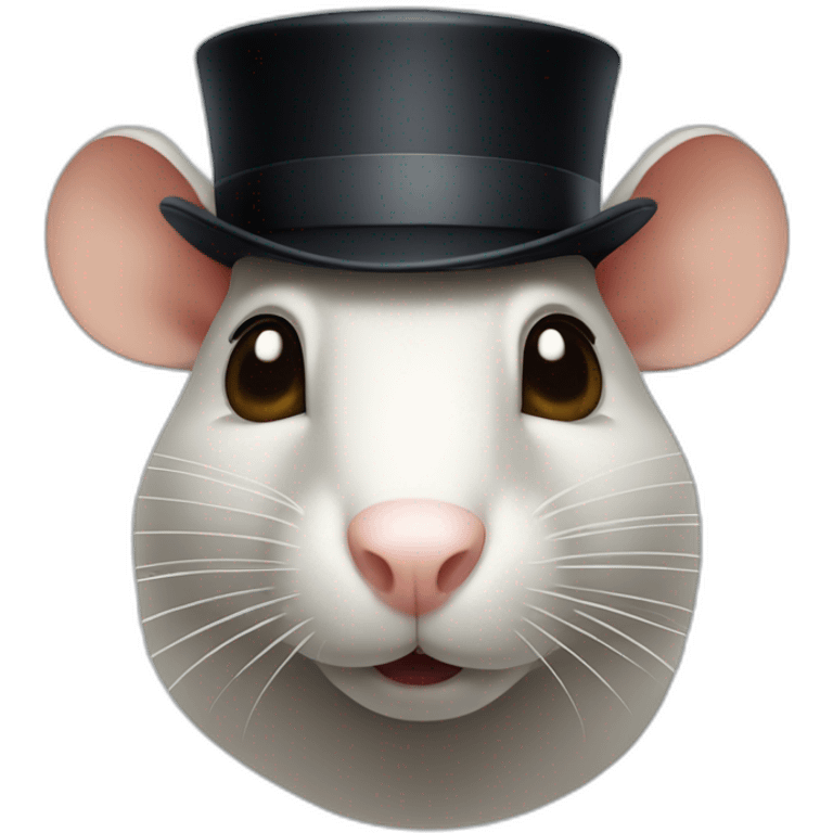 front facing rats face wearing a bowler hat emoji