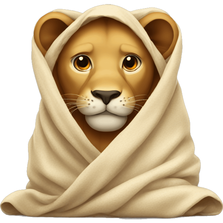 lion wrapped in blanket emoji