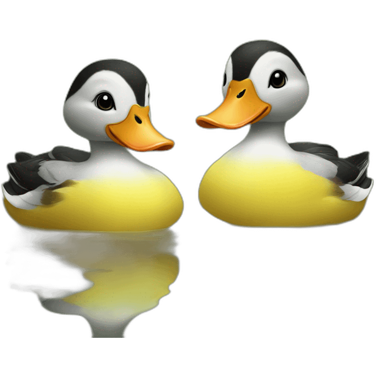 Mr and mrs cute ducks emoji