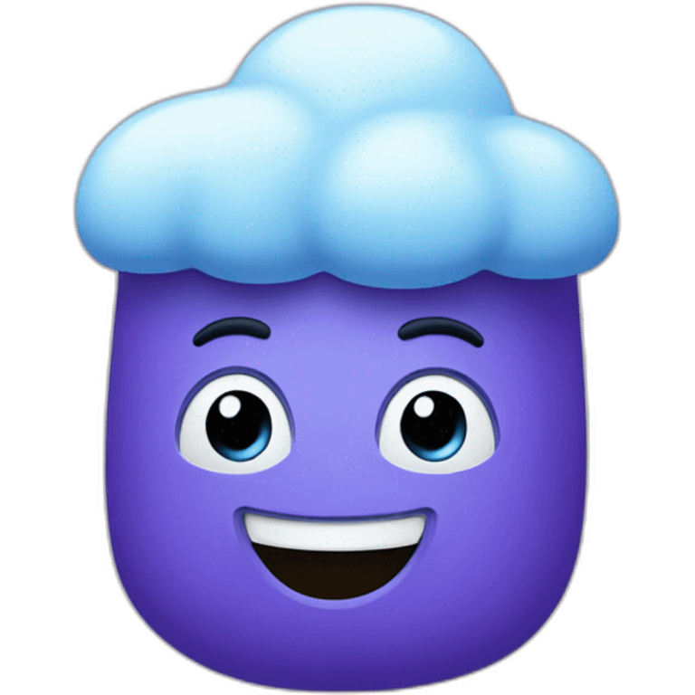 A living marshmallow in a purple-blue shade. emoji