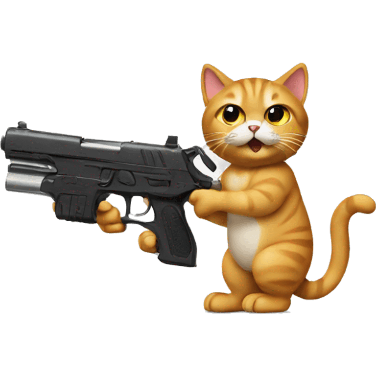 Cat with gun emoji