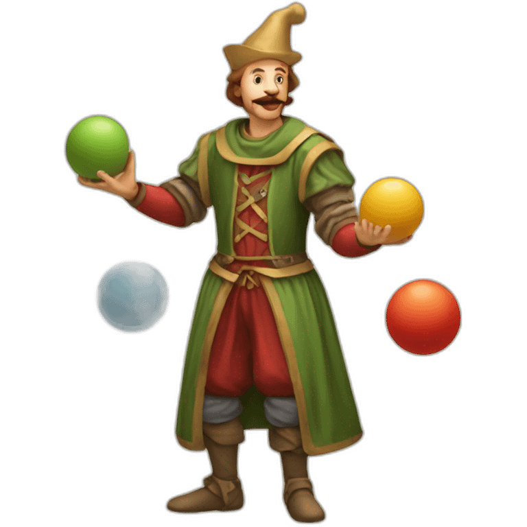 medieval juggler juggling 4 balls emoji