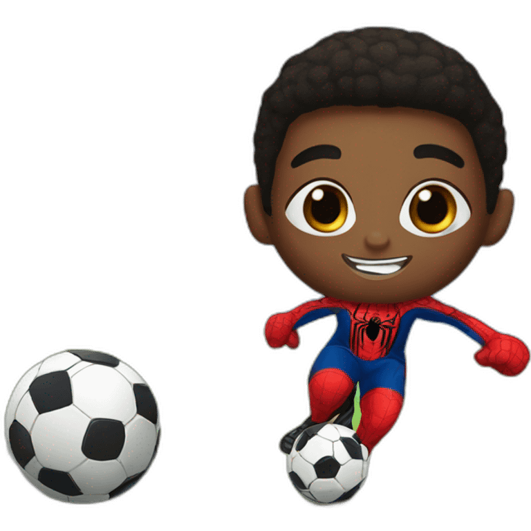 Miles Morales Teen Spider-Man as a soccer player emoji