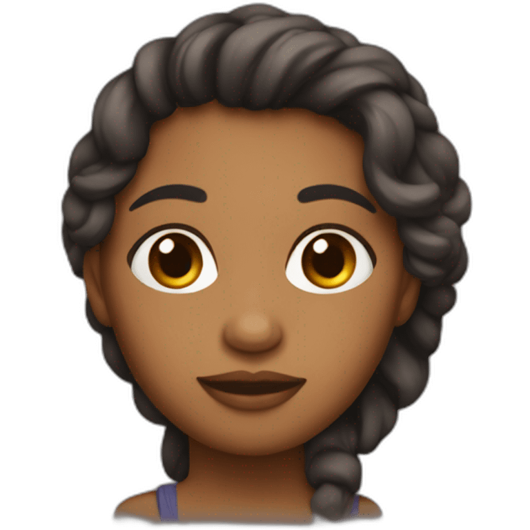 mujer pelo lacio oscuro embarazada  emoji