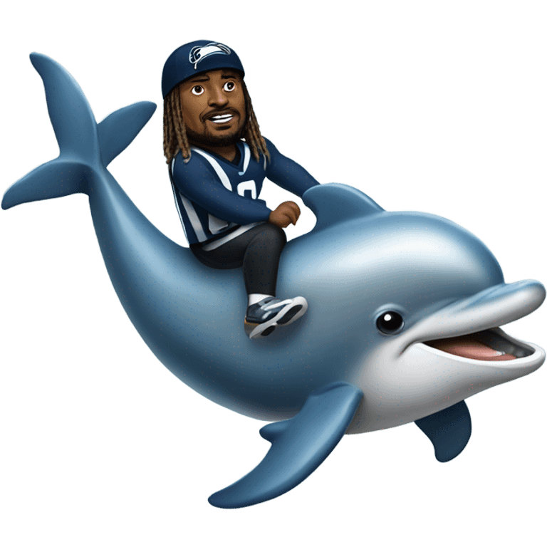 Marshawn Lynch riding a dolphin emoji