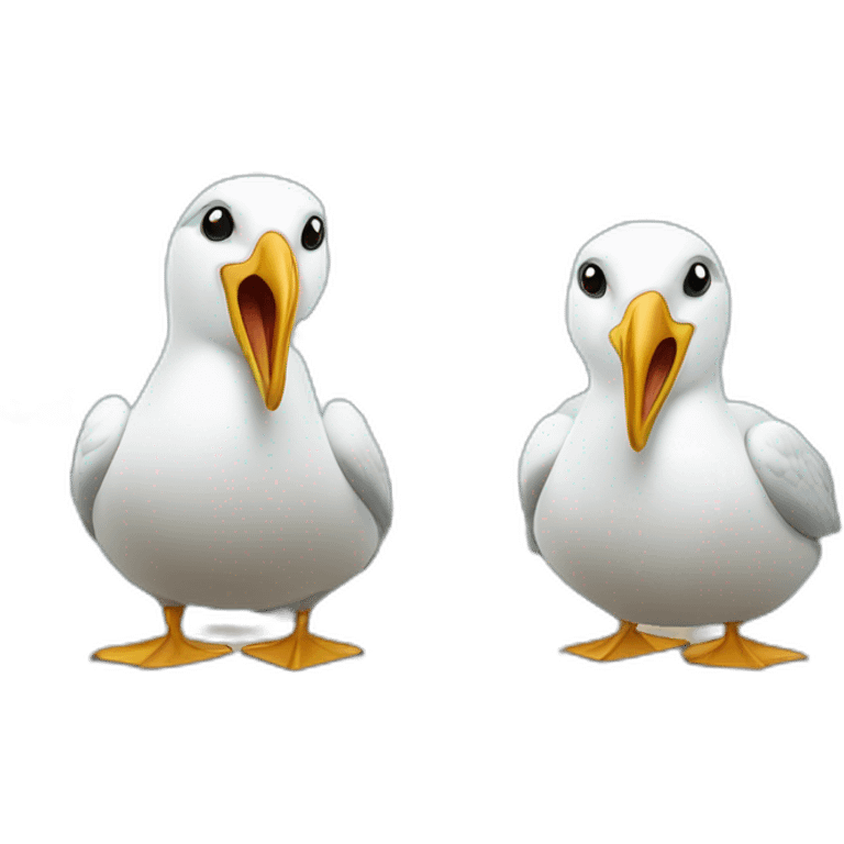 two albatrosses & one sailboat emoji