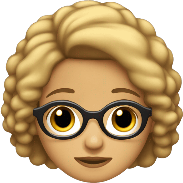 Chica blanca , pelo suelto negro castaño y lacio , lentes y linda  emoji