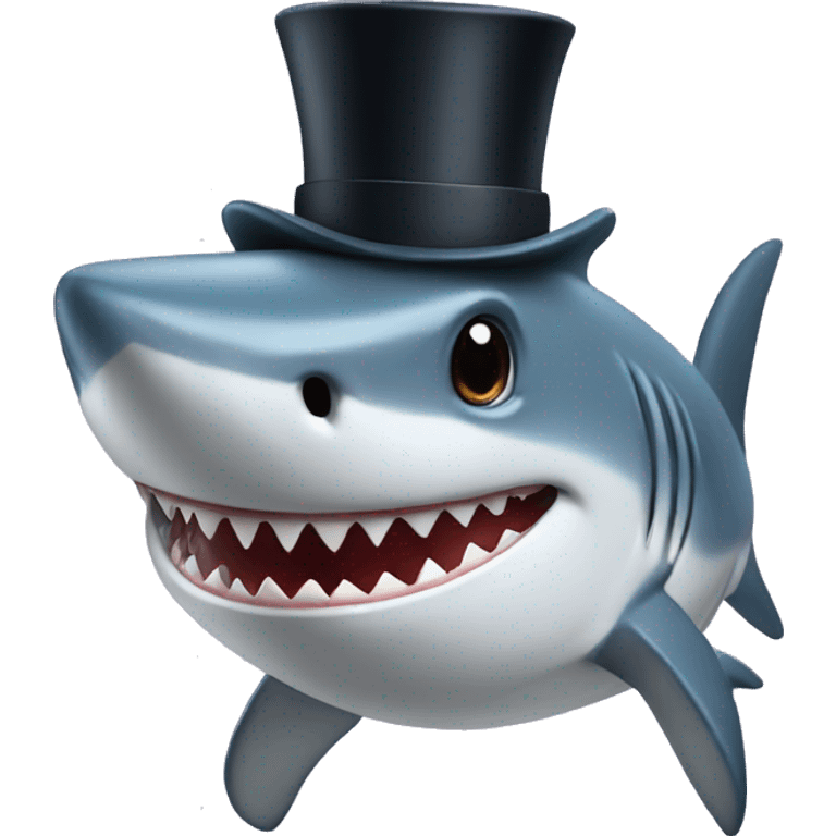 Shark fwith a top hat emoji