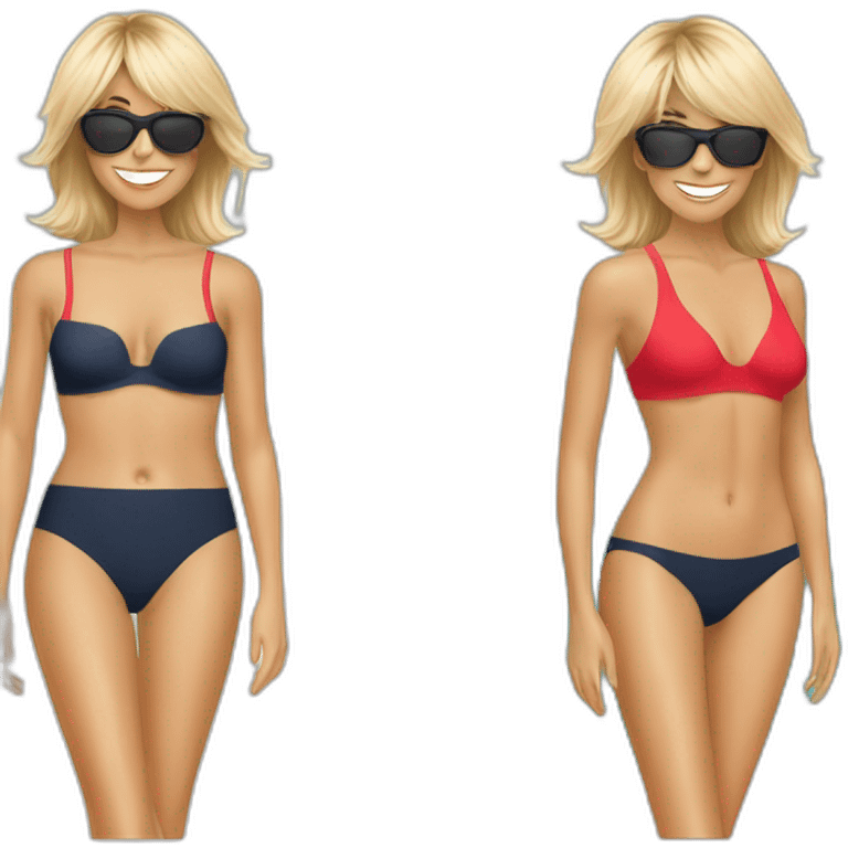 Brigitte Macron with swimswear emoji