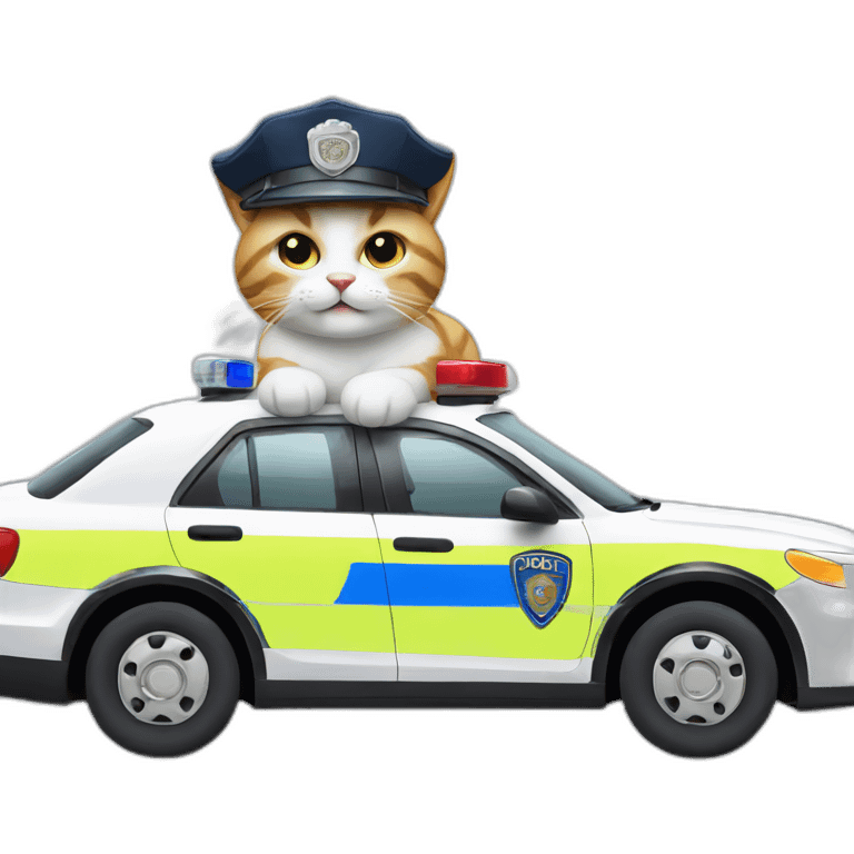 cat with police car emoji