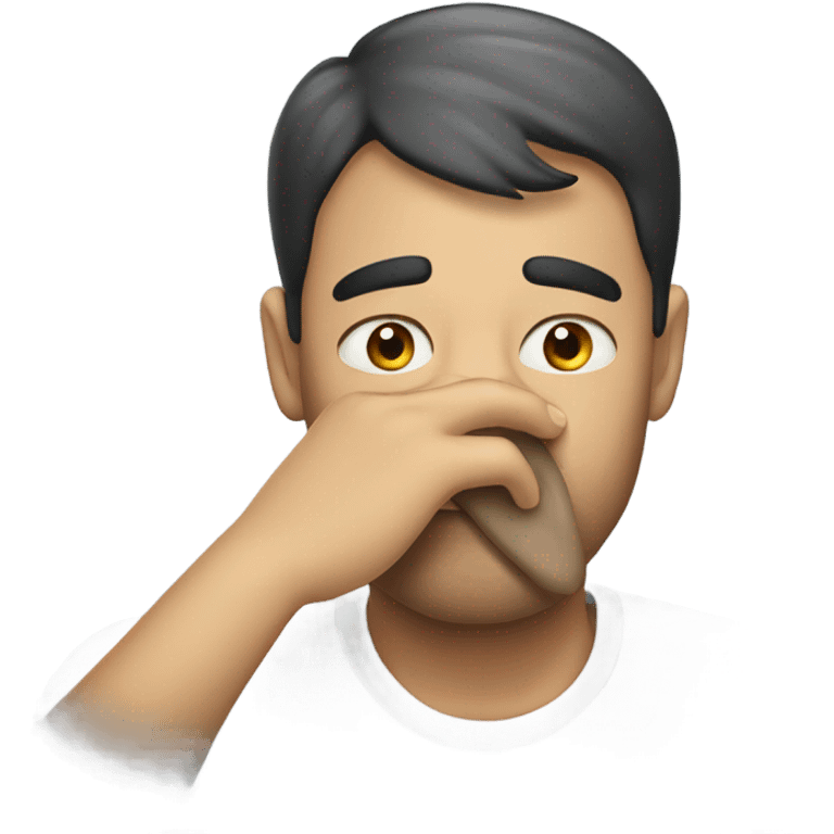  man covering nose smell bad emoji